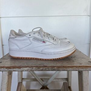 Reebok Club C Double Track Womens White Casual Shoes Sneakers FV5658 Size 8